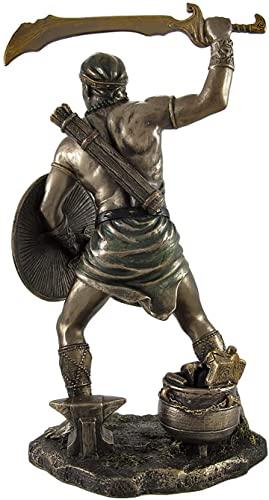 Veronese Design 9 1/2 Inch Oggun God of Iron Hunting Politics and War Resin Sculpture Bronze Finish