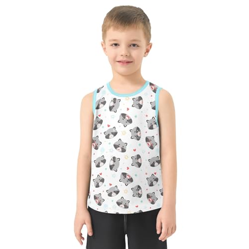 Baby Boys Sleeveless Tank Top Baby Raccoon Toddler Athletic Vest 3-10T2