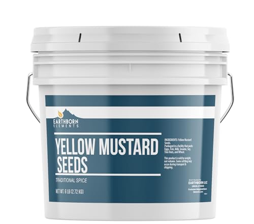 Earthborn Elements Yellow Mustard Seeds 1 Gallon Bucket, Dips & Dressings, Bulk Size