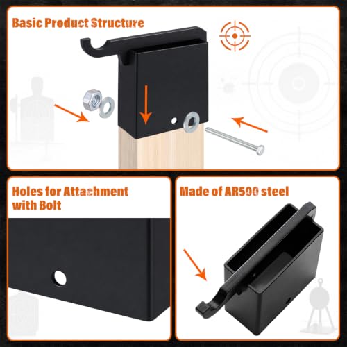 Image of 2 Pack 2 inch x 4 inch Target Hanger Brackets for Steel Shooting Targets