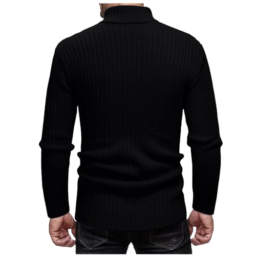 Men's Turtleneck Slim Fit Sweater, Long Sleeve Cable Knitted Fashion Pullover Tops Fall Winter Warm Sweaters2