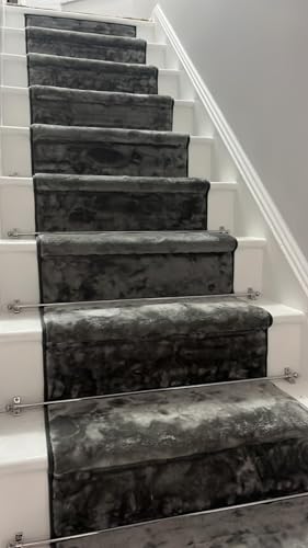 Varillas para alfombras de escalera de cromo pulido (juego de 13 unidades, remates redondos) 8