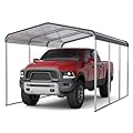 10x15 Ft Heavy Duty Metal Carport, Galvanized Steel Roof & Upgraded Frame for Garage, Vehicles, RVs, Boats, Tractors for All-Weather Protection