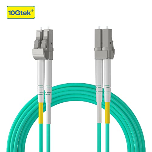 Fiber Patch Cable - Lc To Lc Om3 10Gb/Gigabit Multi-Mode Jumper Duplex 50/125Μm Lszh Fiber Optic Cord For Sfp Transceiver, Aque, 3-Meter(9.8-Ft) #TOP2