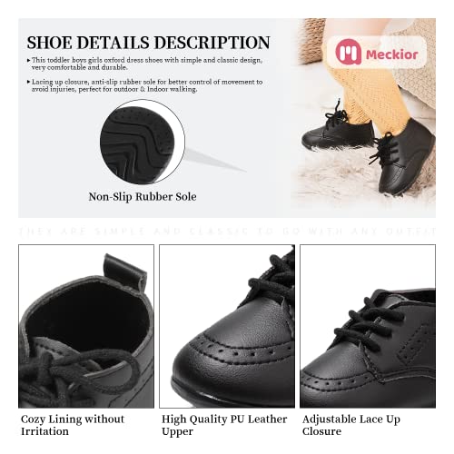 image for Meckior Infant Baby Boys Girls Classic PU Leather Wedding Loafers Brog