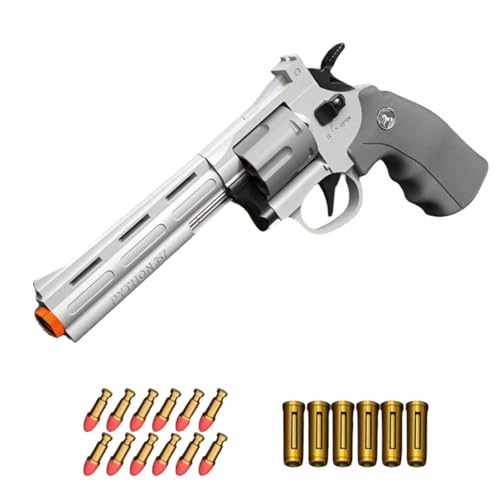 Toy Revolver Gun for Boys Pretend Toy Pistol with Shell Ejection Soft Darts Blaster Birthday Gift for Outdoors