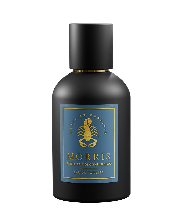 MORRIS Colonia Indigo Fortiter, perfume para hombre, líquido, 100 ml, fragancia amaderada ámbar almizcle, fabricado en Italia