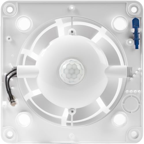 Vent Systems 100 mm elektrisch Badventilator - Weiß mit Bewegungssensor und Zeitschaltuhr - Wand, Deckenmontage - geräuscharmer Abluftventilator - energieeffizienter Ventilator für Haus, Küche, Garage