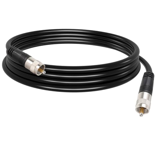 exgoofit - exgoofit Câble coaxial RG8X de 3 m, câble coaxial CB, UHF PL259 mâle vers mâle pour radio AMM, analyseur d'antenne
