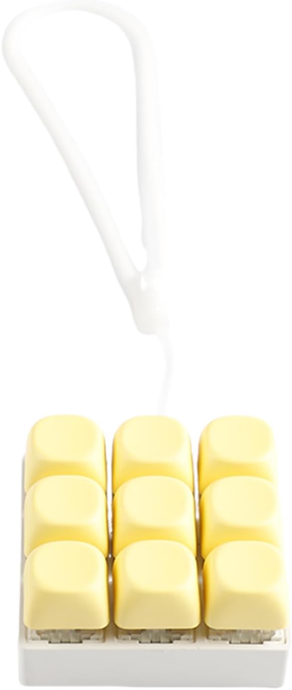 9-Key Mechanical Keyboard Switches Tester 9 Clicky Keys With Silicone Keychain For Stress Relief And Office Decoration Switches Tester Keychain For Work Breaks