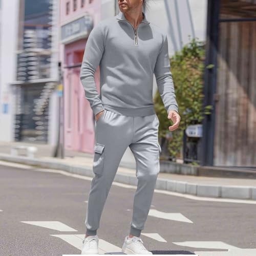 Mens Sweatsuits 2 Piece Set Long Sleeve Pullover Joggers Tracksuits Athletic Jogging Gym Sweat Suits Sets4