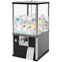 Gachapon Machine, 21 Inch Height PS Bouncy Balls Dispenser, Commercial Candy Bubble Gum Vending Machine with Clear Design Hold 180 Capsule Toys for Game Stores,Retail Stores,Gumball Bank, Home