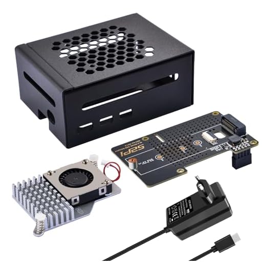 GeeekPi Metal Case for Raspberry Pi 5,with N04 M.2 NVMe SSD PCIe Peripheral Board,Official Active Cooler and 27W USB C Power Adapter for Raspberry Pi 5 8GB 4GB