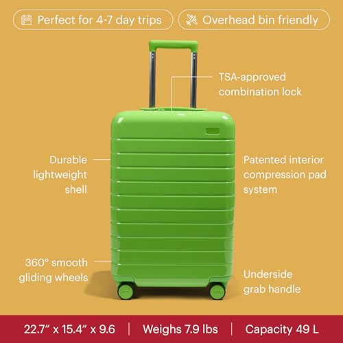 Image of Away Toy Story 5 Bigger Carry-On Luggage - 23-Inch Lightweight Hardside Suitcase with 360 Spinner Wheels, Interior Compression System, TSA-Accepted Lock - Alien Green