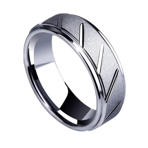 Bague tungstène homme pour le mariage et le quotidien design twill argenté
