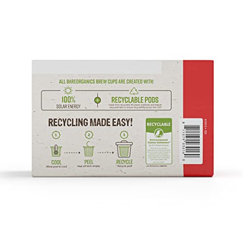 Bare Organics 15947 Cardio Care Usda Organic Coffee Pods, Keurig K-Cup Compatible Organic Coffee Pods, Infused With Superfoods & Probiotics, Vegan Friendly, Gluten Free, Bulk Pack Of 8/80Ct #TOP4