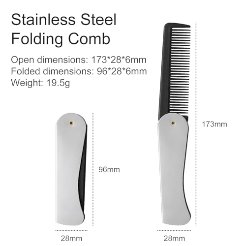 Peine Plegable de Acero Inoxidable para Hombre miniatura 7