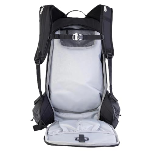 EVOC LINE 20 Tourenrucksack, Skirucksack (NEURALITE SYSTEM, separates Lawinenfach mit Notfallplan, Ski-/Snowboard Befestigungsmöglichkeiten, Hüftgurttaschen, BODY HUGGING), Black