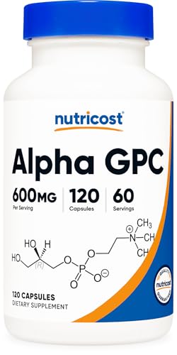 Nutricost Alpha GPC 600mg, 120 Vegetarian Capsules - Non-GMO and Gluten Free, 300mg Per Capsule