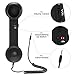 Cell Phone Handset, Retro Telephone Handset 3.5 mm Wired Anti Radiation Noise Reduction Receivers for iPhone, Android Mobile Phones, Smartphone (Black)