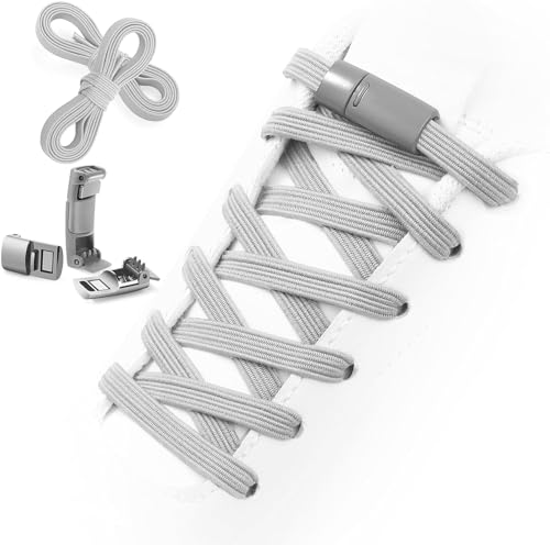 Shecret Elastische Schnürsenkel, Magnetische Stretch Schnürsenkel für Kinder und Erwachsene, No Tie Schnürsenkel, Einstellbare Schnürsenkel Ohne Binden Sind Ideal für Läufer, Wanderer, Hellgrau Shecret Elastische Schnürsenkel, Magnetische Stretch Schnürsenkel für Kinder und Erwachsene, No Tie Schnürsenkel, Einstellbare Schnürsenkel Ohne Binden Sind Ideal für Läufer, Wanderer, Hellgrau