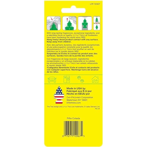 Image of Little Trees Hanging Car and Home Air Freshener, Pina Colada (Pack of 3)