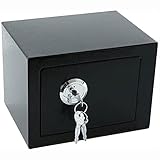 💚 【Petit coffre-fort domestique 】: coffre-fort en acier haute sécurité avec clé, boulons de verrouillage en acier, fixations murales, finition peinte