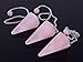Natural Rose Quartz Crystal Gemstone Hexagonal Pointed Reiki Chakra Pendant Pendulum