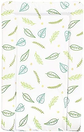 Callowesse Baby Changing Mat 79x47cm. Waterproof, Wipe Clean, Raised Edges, Portable and Foldable  Green Leaves Design