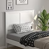 Giantex Twin Bed Headboard, Flat Panel with Pre-drilled Holes for Height Adjustment, Thickened Wooden Backboard, White