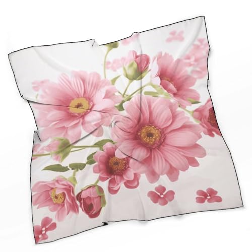 Silk Head Scarf, Hearts Love Fashion Silk Feeling Scarf, Long Lightweight Shawls for Women