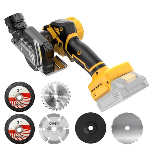 Cordless Cut Off Tool Compatible With DeWalt 20V MAX Battery(NO Battery) 3 Brushless Mini Circular Saw with Blades 19000RPM Removable Dust Cover for Metal/Wood/Tile/Plastic