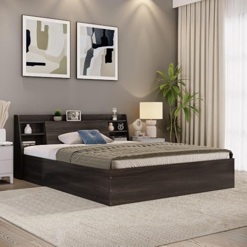 Image of Wakefit Bed | 1 Yr Warranty | King Size Bed, Comes with Storage Box, Noise Free, Density: 680-750 kg /m, Termite & Borer Resistant, Fits Mattresses Up to 8 Inches(Leo 78 x 72 - Wyoming Maple)