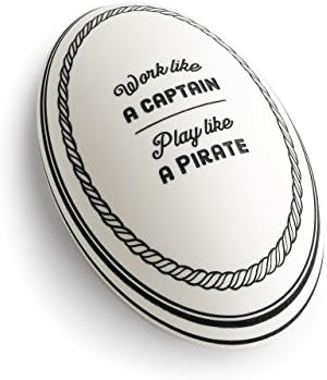 Work Captain Pirate Black and White 4 x 3 Resin Stone Stainless Bottle Opener image 2