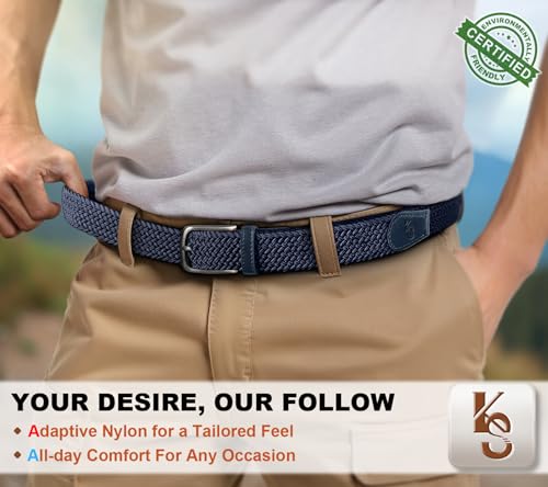 Image of KEMISANT Men's Golf Belt Nulti-pack, Braided Woven Stretch Belt for Gift Men Casual Jeans Sports Work 1 3 /8 inch