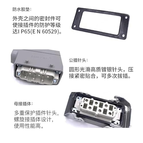Conector rectangular HSB de alta resistencia para automatización 35A 4