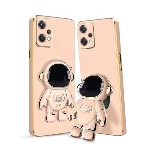 Image of for Realme 9 Pro Plus | Realme 9 / Narzo 50 Pro 5G Case Cute 3D Astronaut Stand Design Camera Protection Shockproof Soft Back Cover for 9 Pro Plus | Realme 9 / Narzo 50 Pro 5G (Pink)