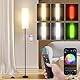 FRIDEKO HOME Stehlampe Wohnzimmer Modern,LED Standleuchte RGB Dimmbar,Stehlampe mit Fernbedienung für Büro Schlafzimmer,Schwarz