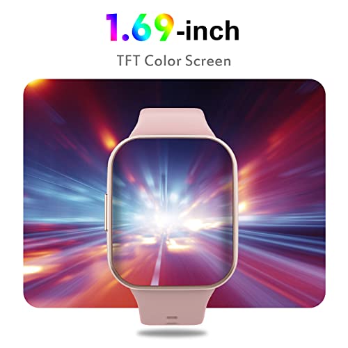 2023-Reloj-Inteligente-Hombre-Mujer-169-Smartwatch-Impermeable-IP68-Reloj-Deportivo-con-25-Modos-Deporte-Pulsometro-Monitor-de-Sueno-Calorias-Podometro-Pulsera-Actividad-para-Android-iOS-Rosa