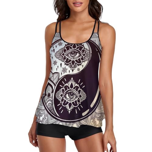 Short de garçon maillot de bain tankini femme anti-frottement avec robe intégrée