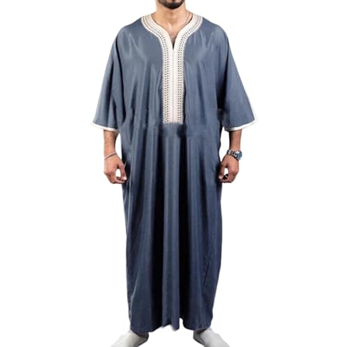 Roupão masculino do Oriente Médio Jubba Thobe Thobe Roupas de Patchwork Arábia Saudita Thobe Jubba M
