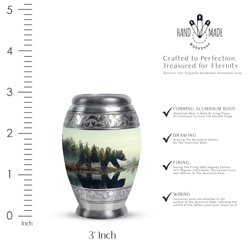 Image of Bear Urn - Memorial Keepsakes for Ashes - Funeral Cremation Urns - Pack of 2 (3 inch)