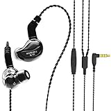 HiFiHear BLON BL01 - Auriculares in-ear (10 mm, biología de fibra de diafragma en la oreja), monitores in-ear de aleación de zinc, con cable desmontable de 0,78 mm, 2 pines (con micrófono, pistola)