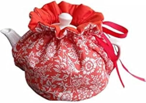 Image of JOONOR Tea Cosy - Cotton Printed Tea Cosy, Vintage Floral Dust Cover for Kitchen Tea Pot, Breakfast Warmer, Insulation and Keep Warm, Color#8