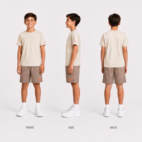 Image of Reebok Boys Athletic Shorts Set - 2 Piece Summer Clothes Outfit with Graphic Tee and Boys Basketball Shorts for Active Kids