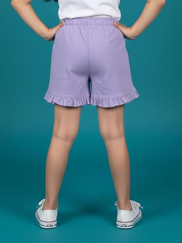 Image of KiddoPanti Girls 100% Cotton Bottom Hem Frill Hot Shorts
