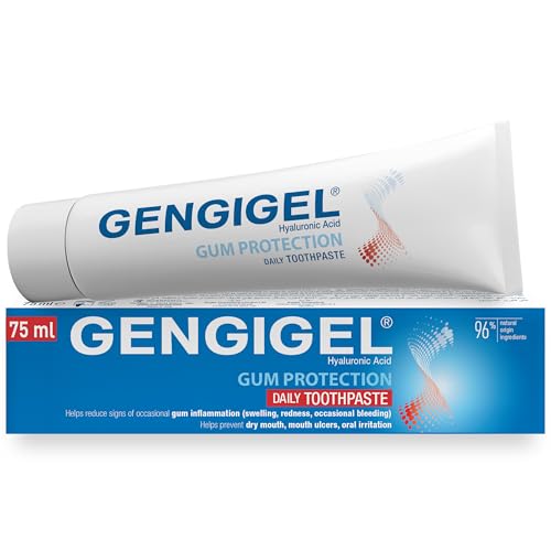 Gengigel Gum Protection Toothpaste 75ml Hyaluronic Acid Toothpaste for Gum Repair Gum Disease Care & Mouth Ulcer Support Daily Oral Care for Healthy Gums & Fresh Breath
