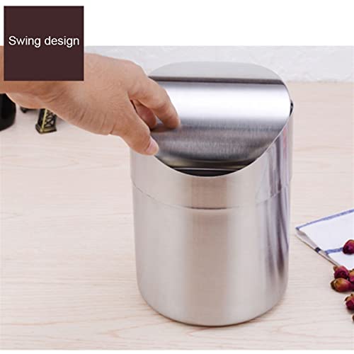 Caneca de Basura Pequeña de Acero Inoxidable para Escritorio miniatura 3