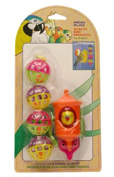 Penn-Plax Bird Play Pack – 3 Pieces: Lattice Balls, Bobbing Bird, and Two Way Mirror