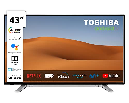 Televisor Toshiba 43UA2B63DG 4K HDR Android Smart TV 43' Ultra HD (3840 x 2160), Chromecast y Asistente integrado de Google